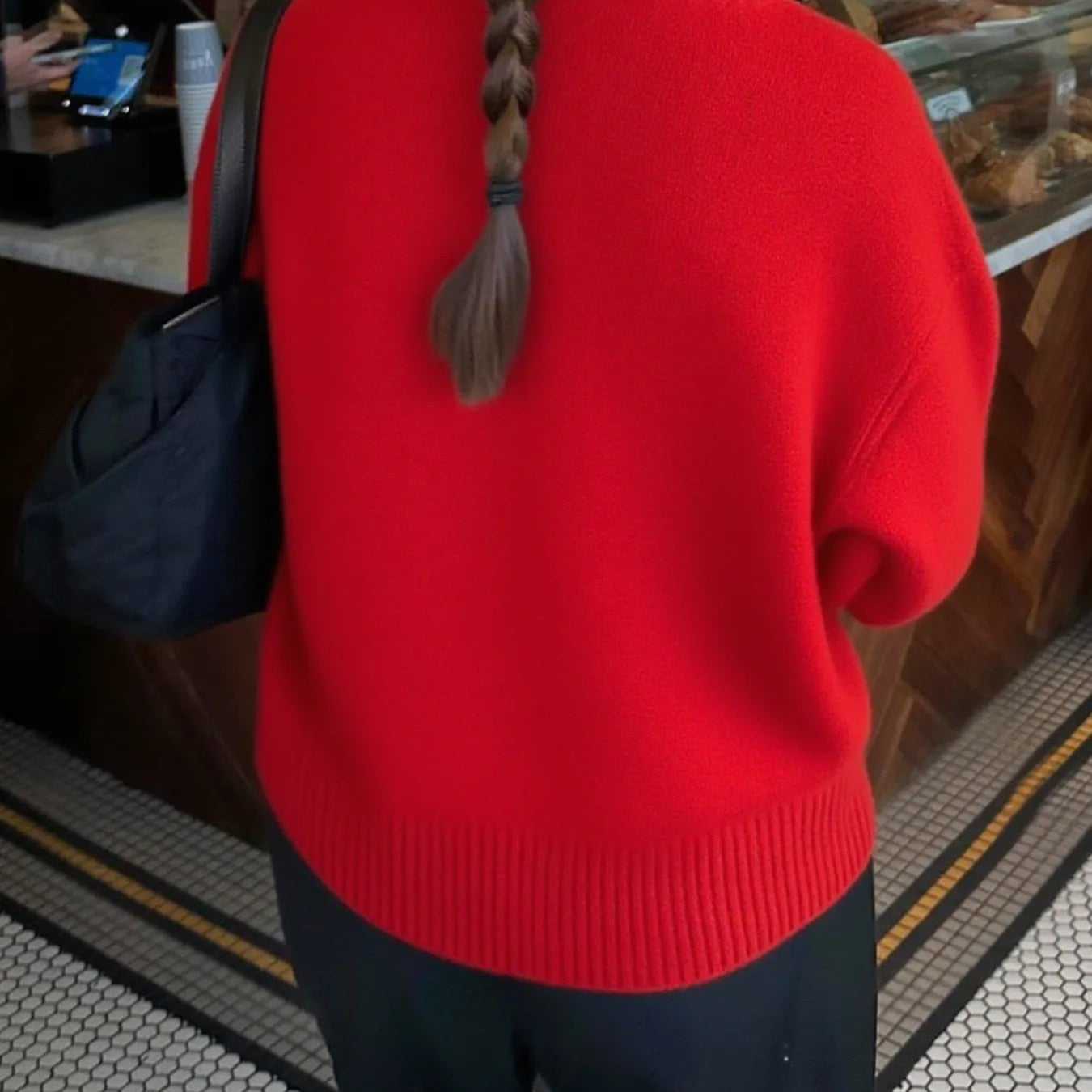 Ribbed Crewneck Drop Shoulder Sweater - Eaira