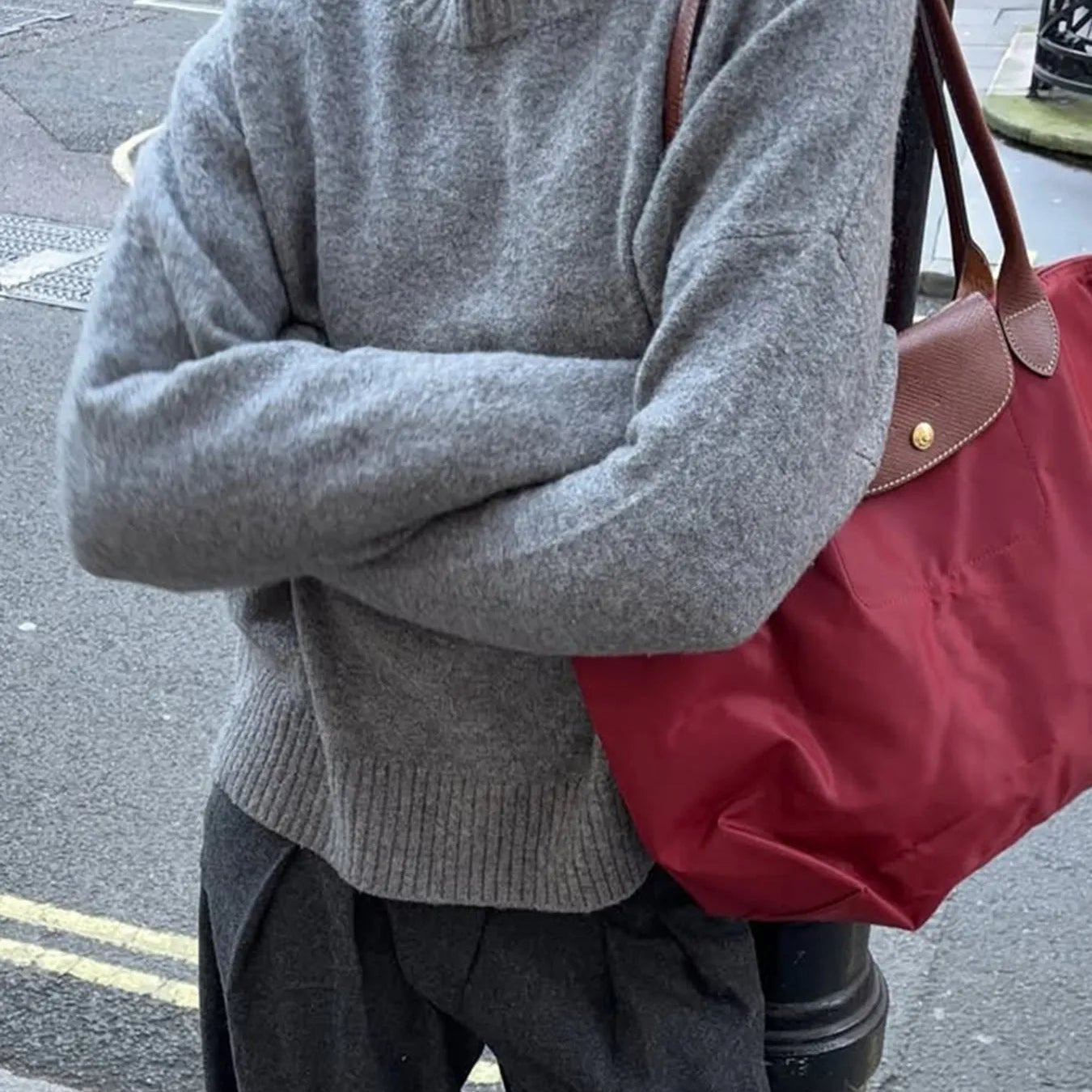 Ribbed Crewneck Drop Shoulder Sweater - Eaira