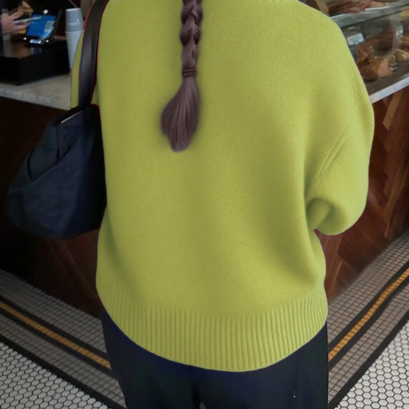Ribbed Crewneck Drop Shoulder Sweater - Eaira