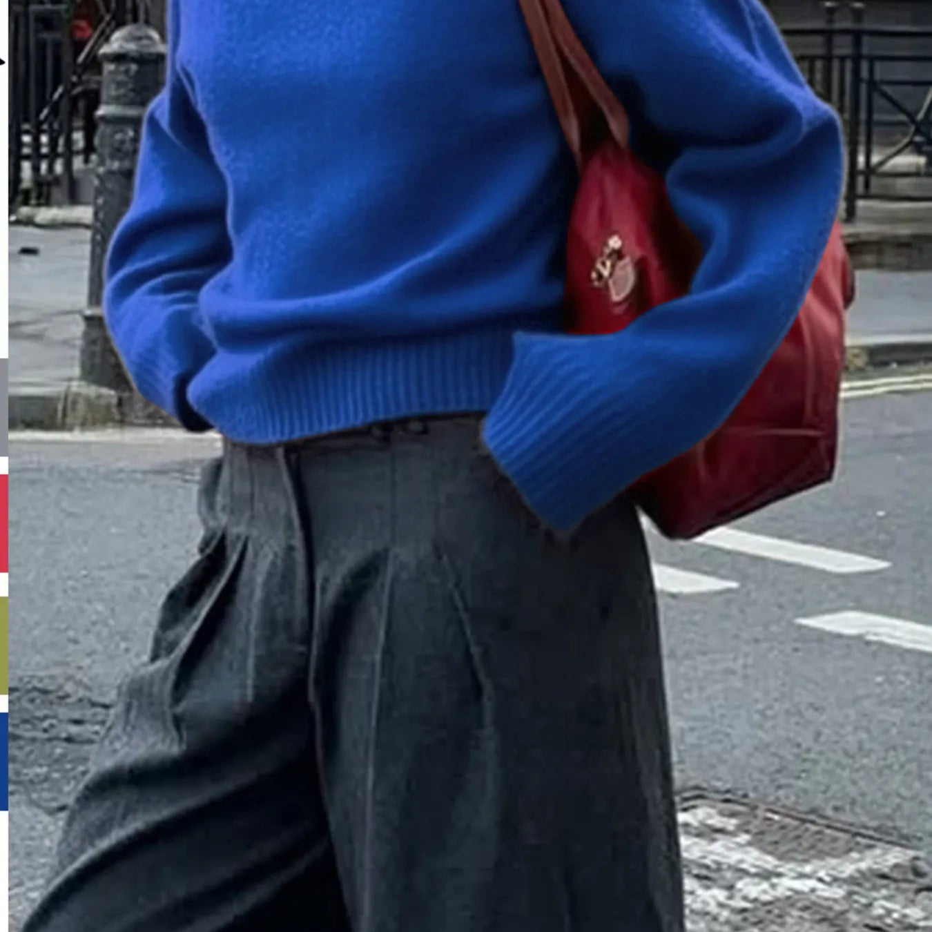 Ribbed Crewneck Drop Shoulder Sweater - Eaira