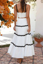 Contrast Trim Cami and Skirt Set - Eaira