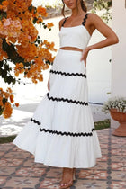 Contrast Trim Cami and Skirt Set - Eaira