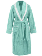 Contrast Trim Tie Waist Lounge Nightgown with Pockets - Eaira