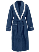 Contrast Trim Tie Waist Lounge Nightgown with Pockets - Eaira