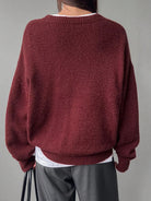 Cozy Knit Round Neck Oversized Sweater - Eaira
