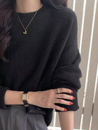 Cozy Knit Round Neck Oversized Sweater - Eaira