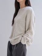 Cozy Knit Round Neck Oversized Sweater - Eaira