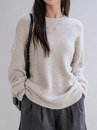 Cozy Knit Round Neck Oversized Sweater - Eaira