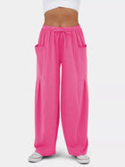 High-Waisted Drawstring Wide-Leg Pants - Eaira