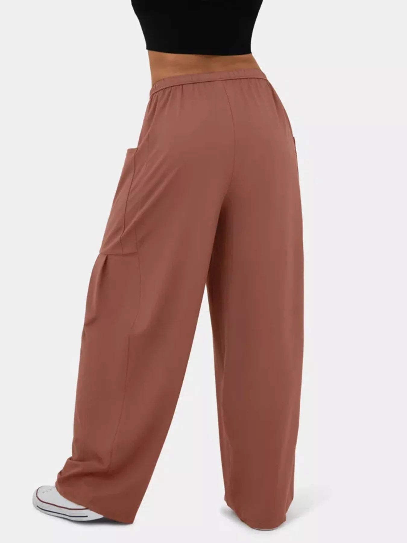 High-Waisted Drawstring Wide-Leg Pants - Eaira