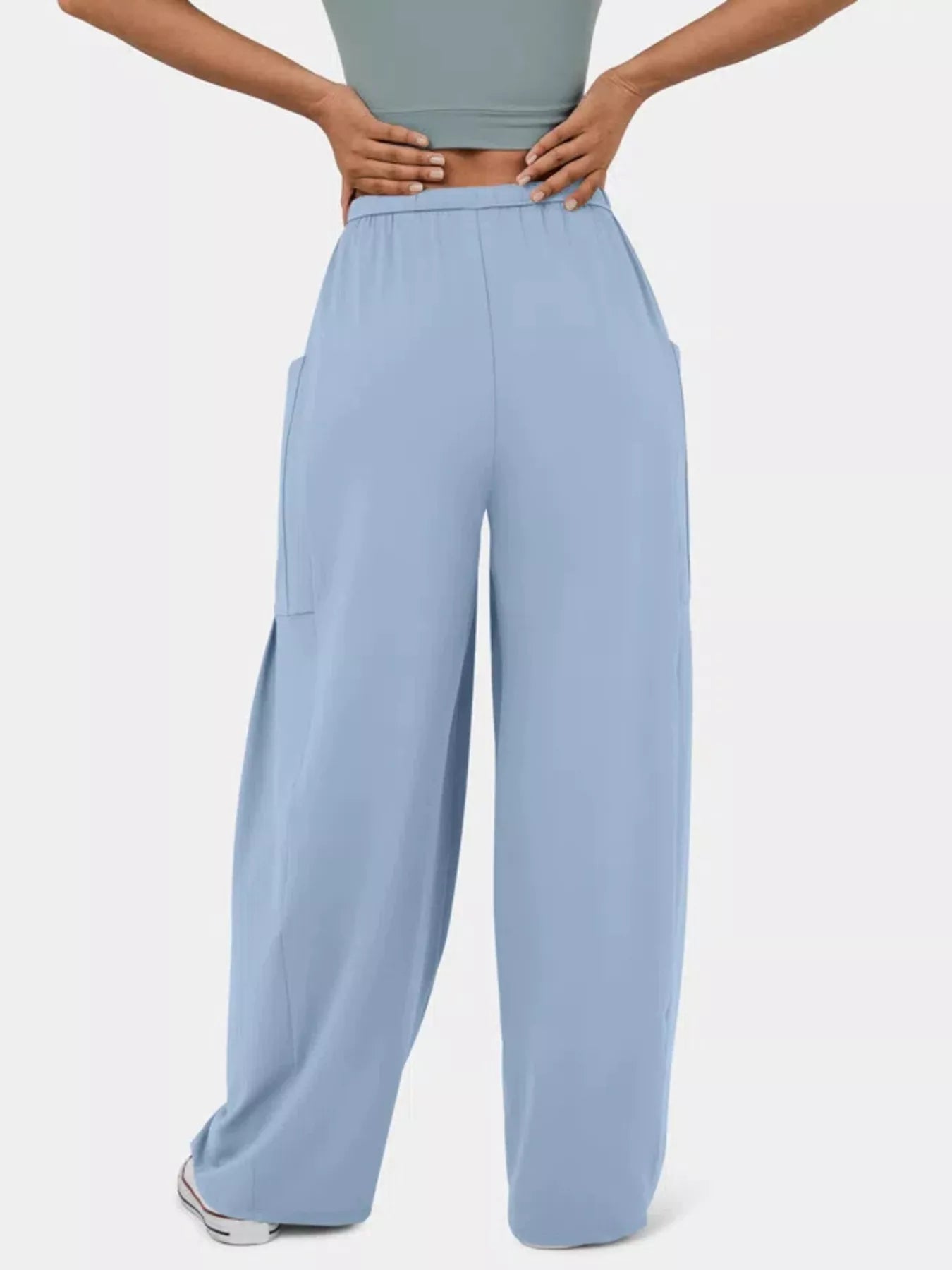 High-Waisted Drawstring Wide-Leg Pants - Eaira