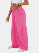 High-Waisted Drawstring Wide-Leg Pants - Eaira