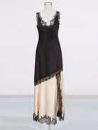 Lace Trimmed Two-Tone Slip Dress - Eaira