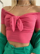 Off-Shoulder Bow-Tie Crop Top - Eaira