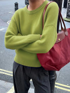 Ribbed Crewneck Drop Shoulder Sweater - Eaira