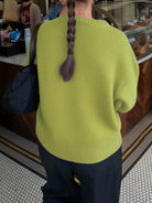 Ribbed Crewneck Drop Shoulder Sweater - Eaira