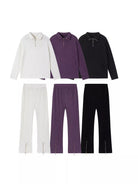 Ribbed Knit Top and Pants Set - Eaira
