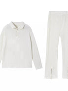 Ribbed Knit Top and Pants Set - Eaira