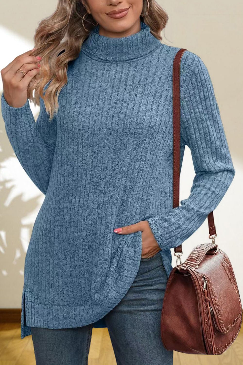 Turtleneck High Low Top - Eaira