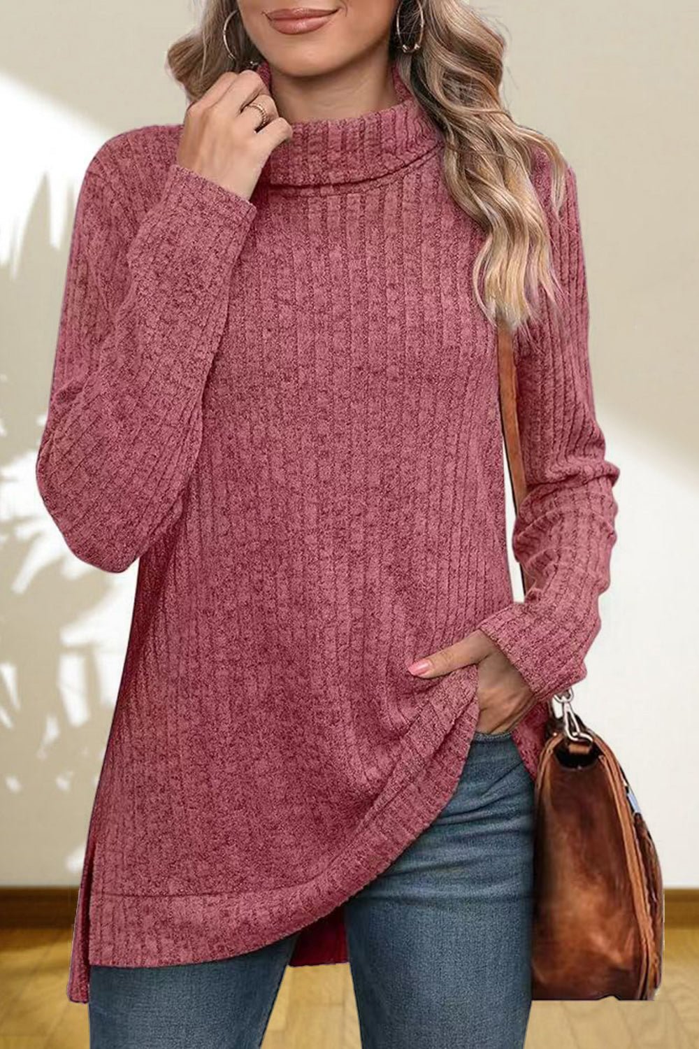 Turtleneck High Low Top - Eaira