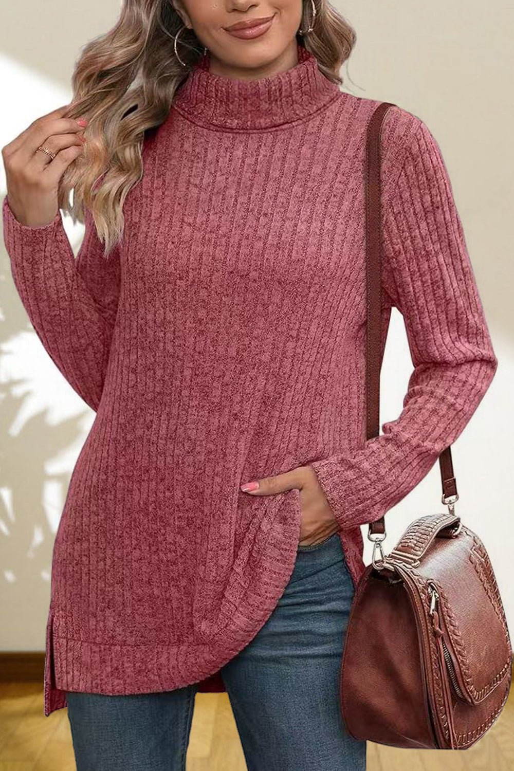 Turtleneck High Low Top - Eaira