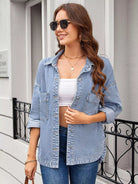 Vintage Wash Button-Down Denim Jacket - Eaira