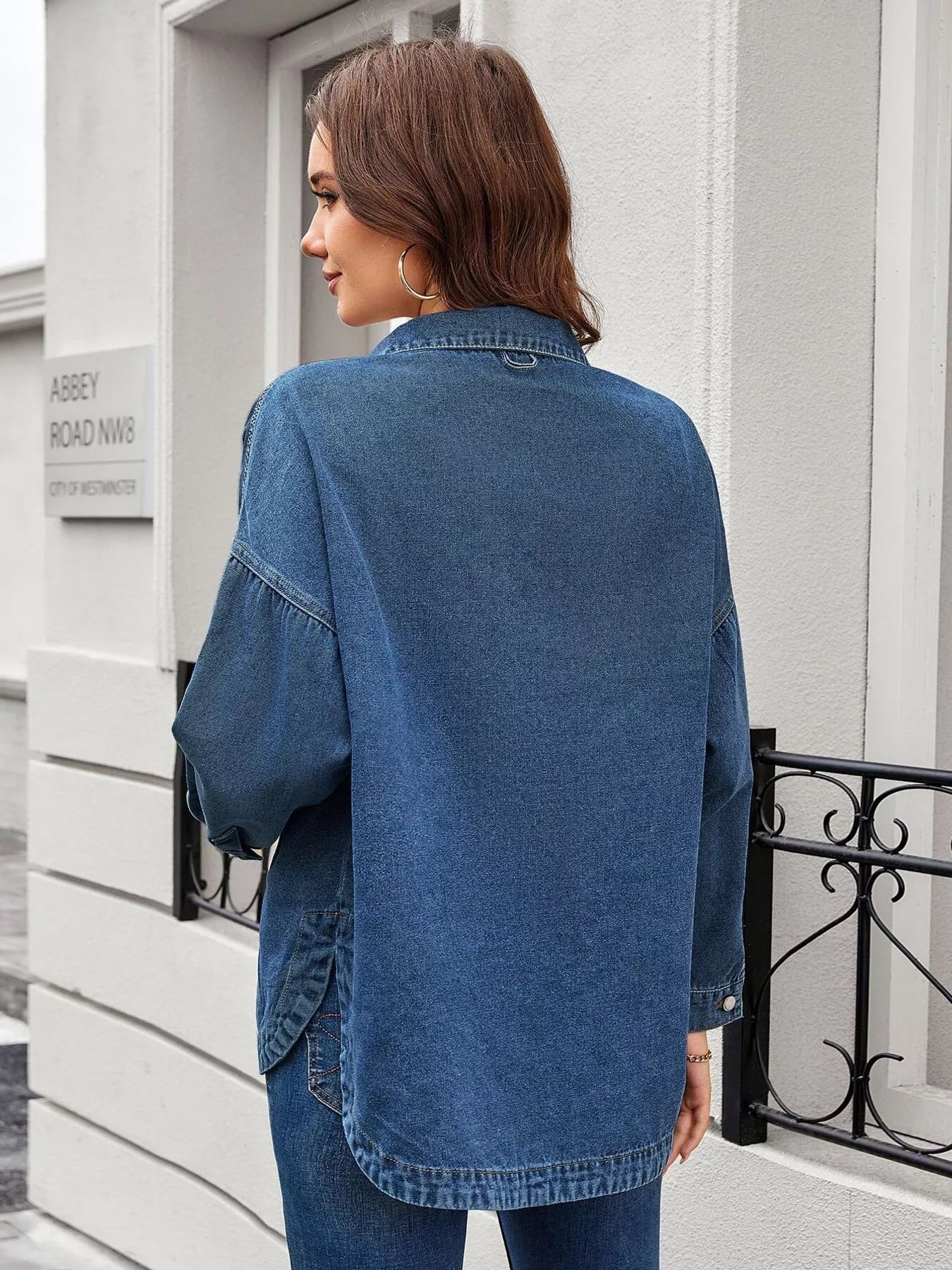 Vintage Wash Button-Down Denim Jacket - Eaira