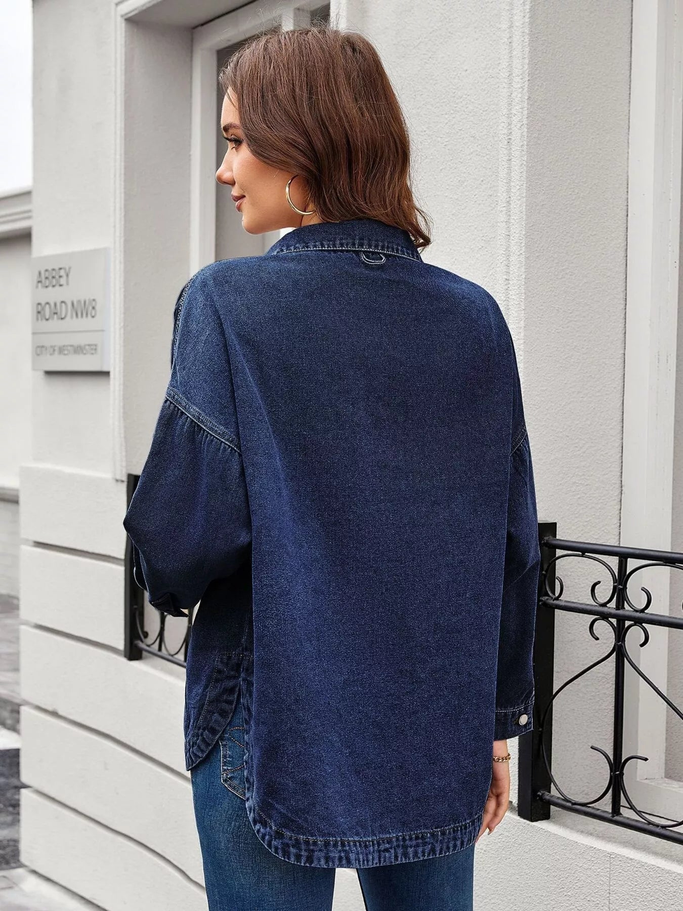 Vintage Wash Button-Down Denim Jacket - Eaira