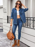 Vintage Wash Button-Down Denim Jacket - Eaira