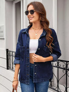 Vintage Wash Button-Down Denim Jacket - Eaira