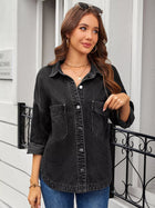Vintage Wash Button-Down Denim Jacket - Eaira