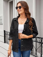 Vintage Wash Button-Down Denim Jacket - Eaira
